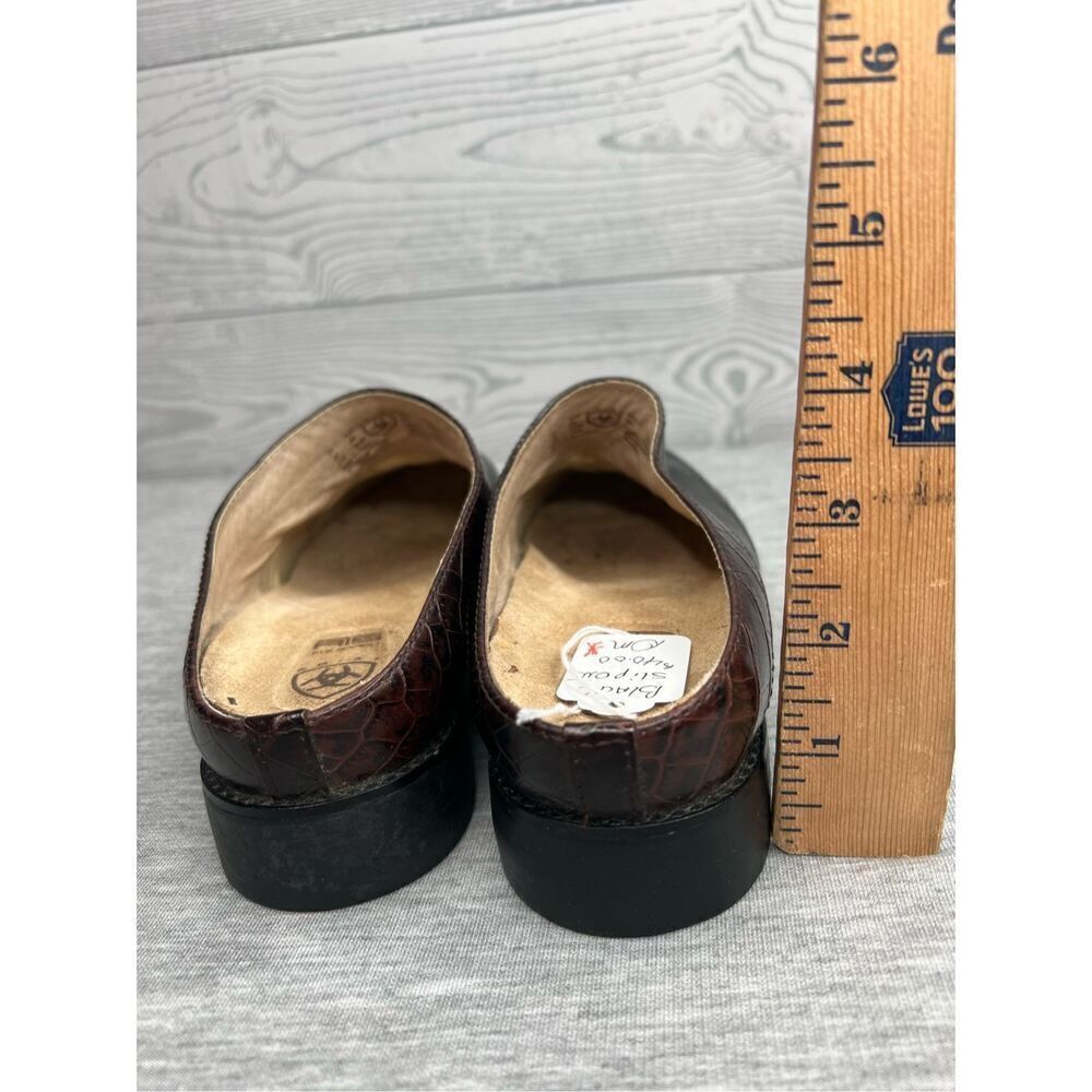Ariat ATS Apron-Toe Mules Womens Size 8.5 Black & Brown Leather Slides Clogs - Picture 3 of 6